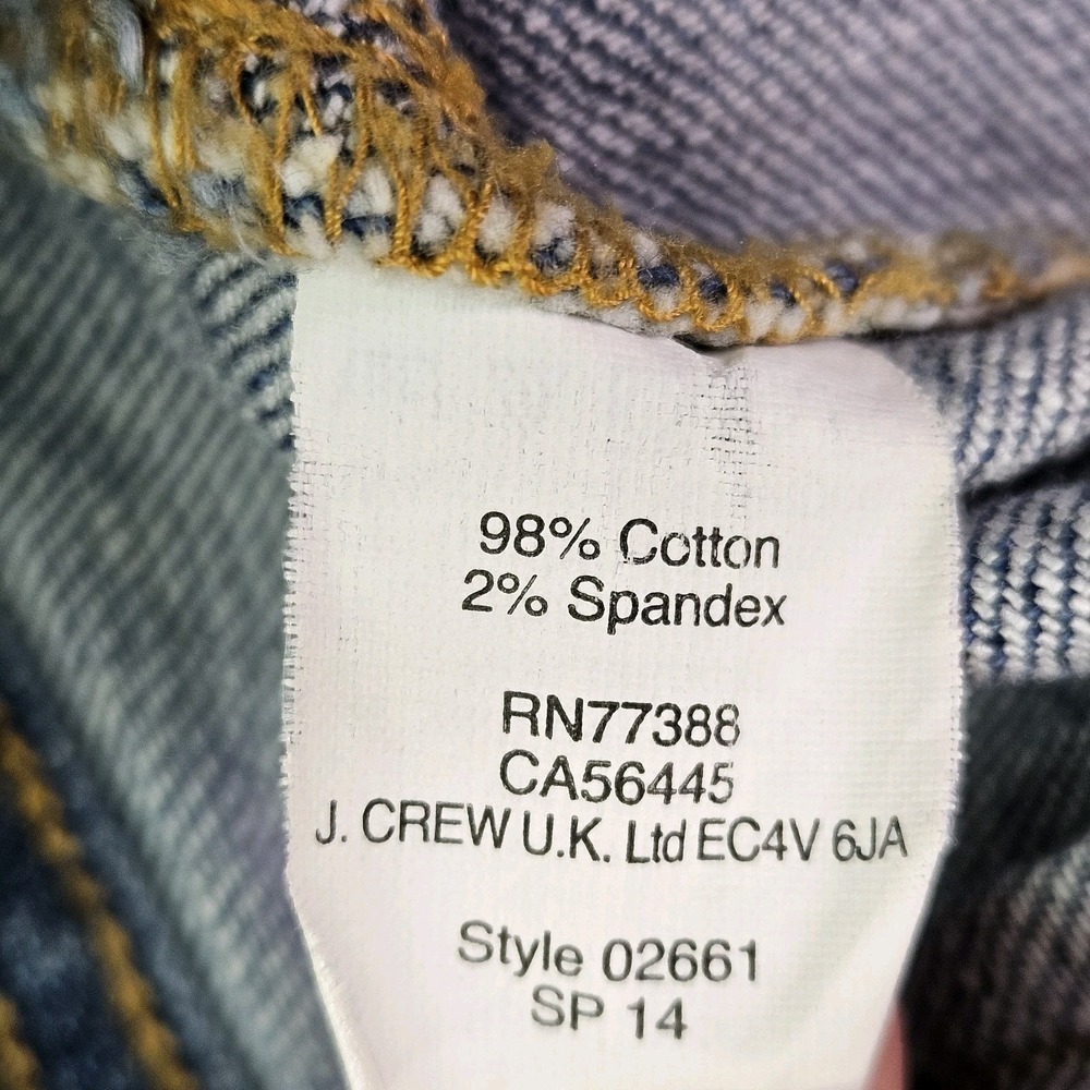 J Crew Women's Large Denim Blue Jean Jacket 90s Classic Style Cotton Trucker - Picture 5 of 10